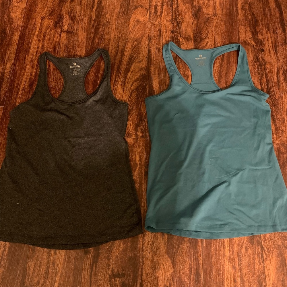 90 degree Tank Tops Green and Black/Grey size small